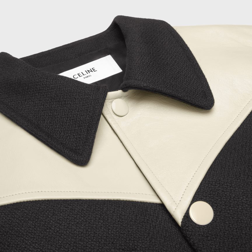 ruházat CELINE jack teddy kabát páncélozott gyapjúból fekete férfiak J6P4881834