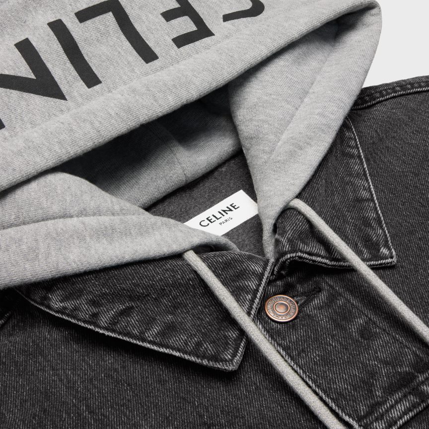 ruházat CELINE kamionos farmer dzseki szenes mosás férfiak J6P4881785