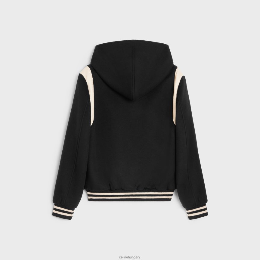 ruházat CELINE kapucnis teddy kabát kasmír gyapjúból fekete férfiak J6P4881836