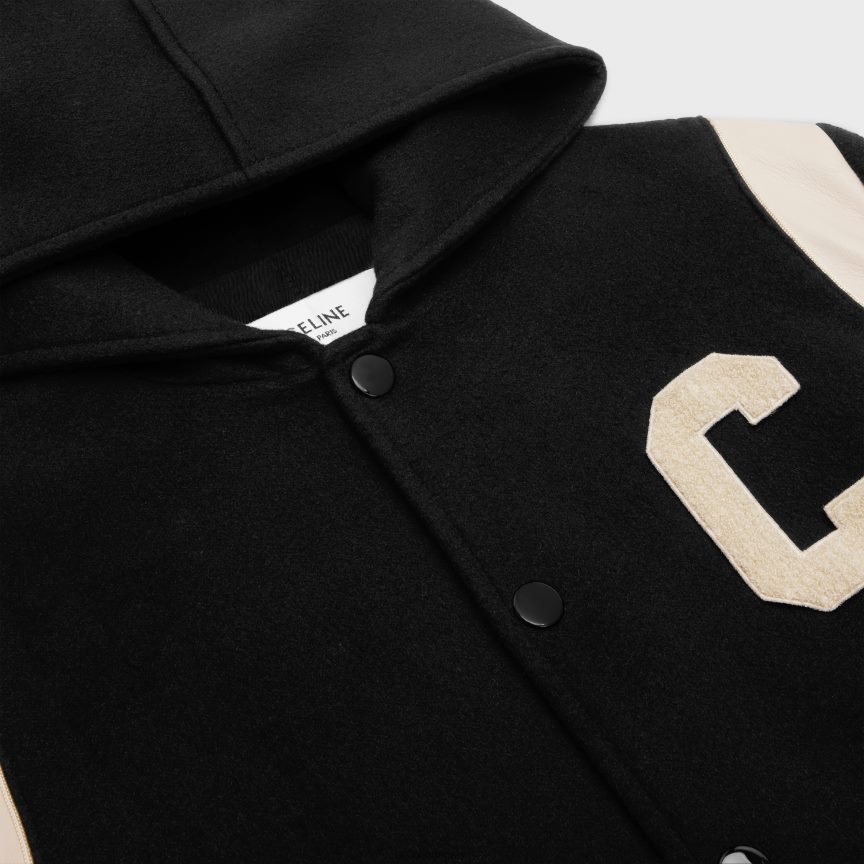 ruházat CELINE kapucnis teddy kabát kasmír gyapjúból fekete férfiak J6P4881836