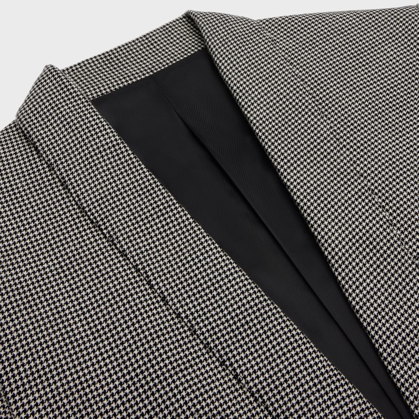 ruházat CELINE kasmír gyapjú dobozos kabát craie/noir férfiak J6P4881886