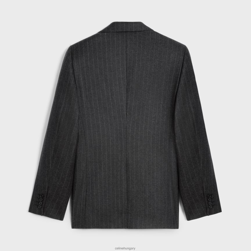 ruházat CELINE klasszikus csíkos flanel kabát szürke melanzs férfiak J6P4881876