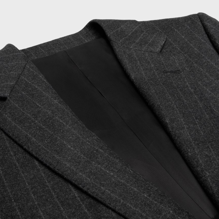 ruházat CELINE klasszikus csíkos flanel kabát szürke melanzs férfiak J6P4881876