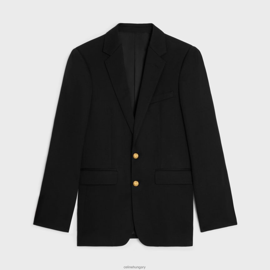 ruházat CELINE klasszikus kabát átlós gyapjúból fekete férfiak J6P4881786