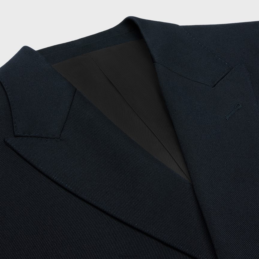 ruházat CELINE klasszikus kabát átlós gyapjúból haditengerészet férfiak J6P4881883