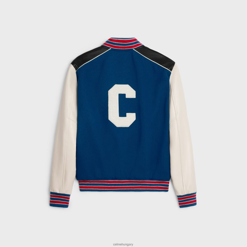 ruházat CELINE klasszikus teddy kabát texturált gyapjúból kobalt férfiak J6P4881839