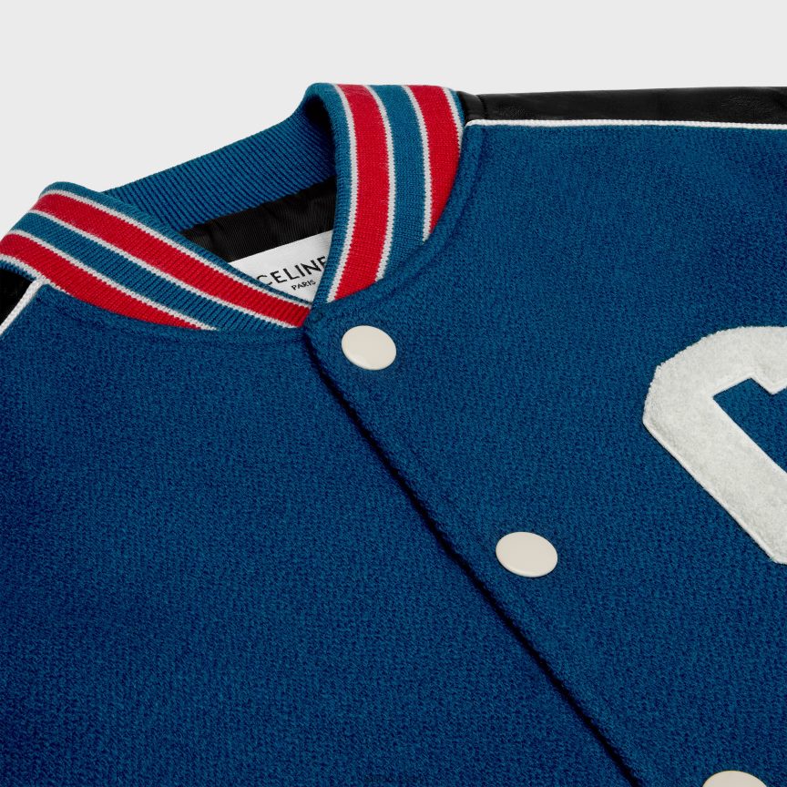 ruházat CELINE klasszikus teddy kabát texturált gyapjúból kobalt férfiak J6P4881839