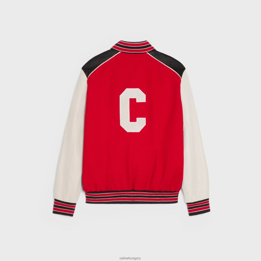 ruházat CELINE klasszikus teddy kabát texturált gyapjúból piros férfiak J6P4881840