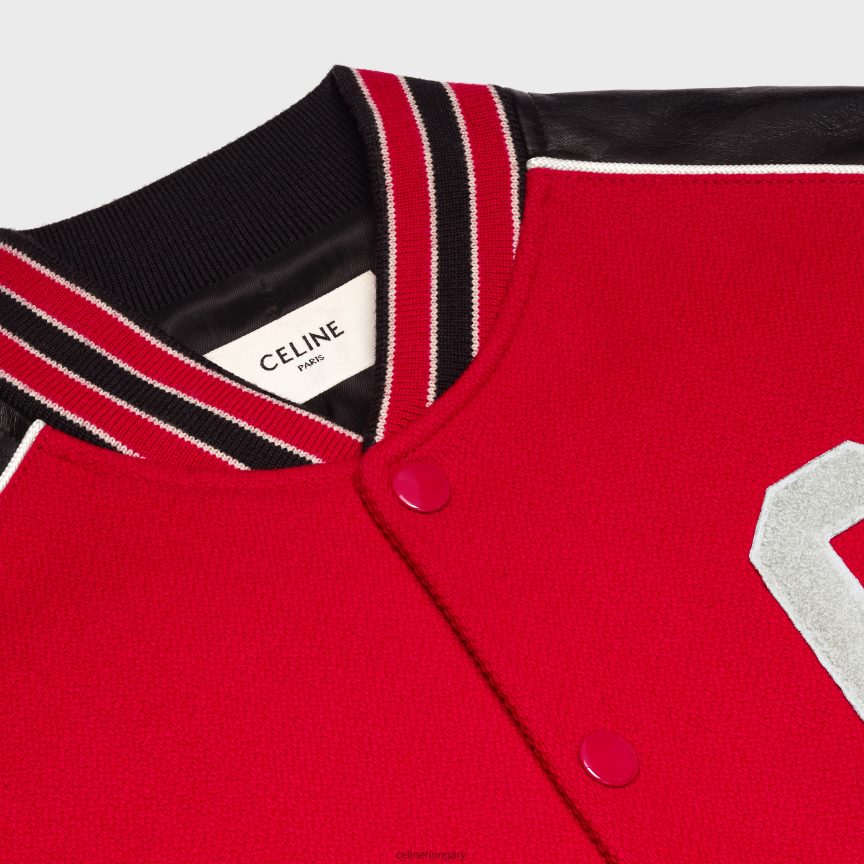 ruházat CELINE klasszikus teddy kabát texturált gyapjúból piros férfiak J6P4881840