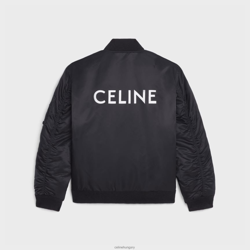 ruházat CELINE nejlon twill bomber dzseki fekete férfiak J6P4881829