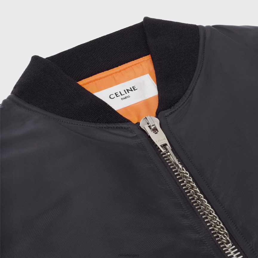 ruházat CELINE nejlon twill bomber dzseki fekete férfiak J6P4881829