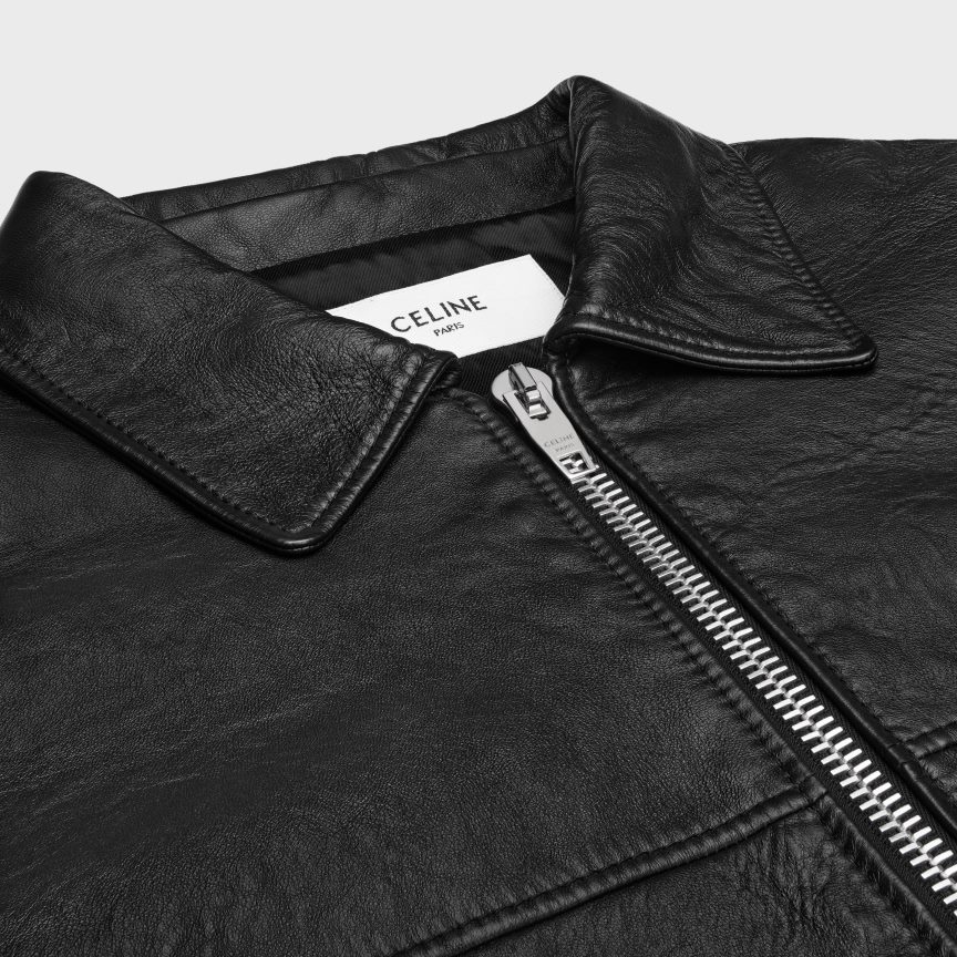ruházat CELINE puha báránybőrből készült rendőrkabát fekete férfiak J6P4881779