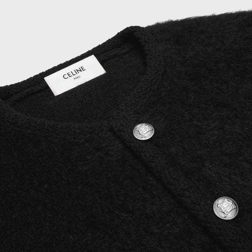 ruházat CELINE szálcsiszolt moherből készült kardigán kabát fekete férfiak J6P4881954