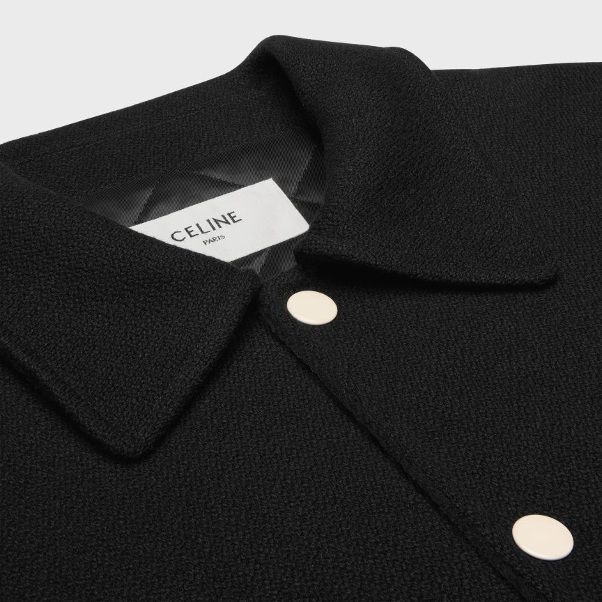 ruházat CELINE texturált gyapjú baseball teddy kabát fekete férfiak J6P4881774