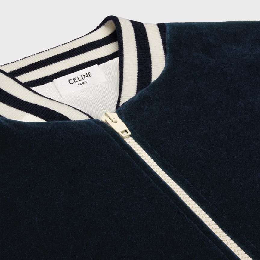 ruházat CELINE triomphe teddy kabát bársony mezből éjfél/ecru férfiak J6P4881847