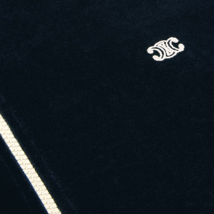 ruházat CELINE triomphe teddy kabát bársony mezből éjfél/ecru férfiak J6P4881847