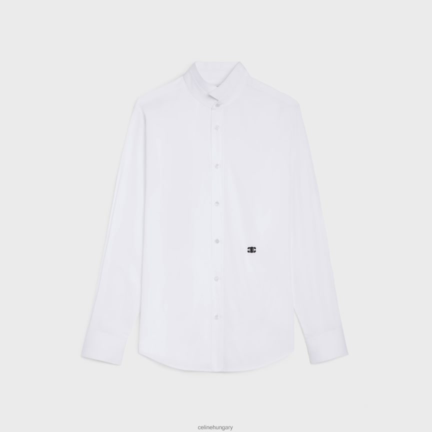 ruházat CELINE bő ing felfordított gallérral pamut poplinból fehér férfiak J6P4881915
