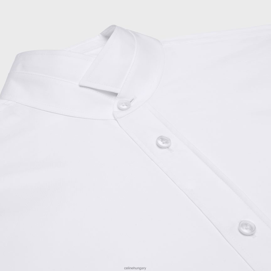 ruházat CELINE bő ing felfordított gallérral pamut poplinból fehér férfiak J6P4881915
