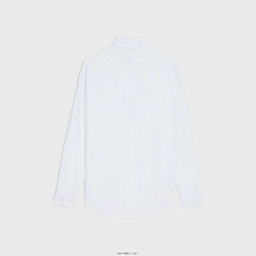 ruházat CELINE bő ing fordított gallérral pamut poplinból fehér férfiak J6P4881911