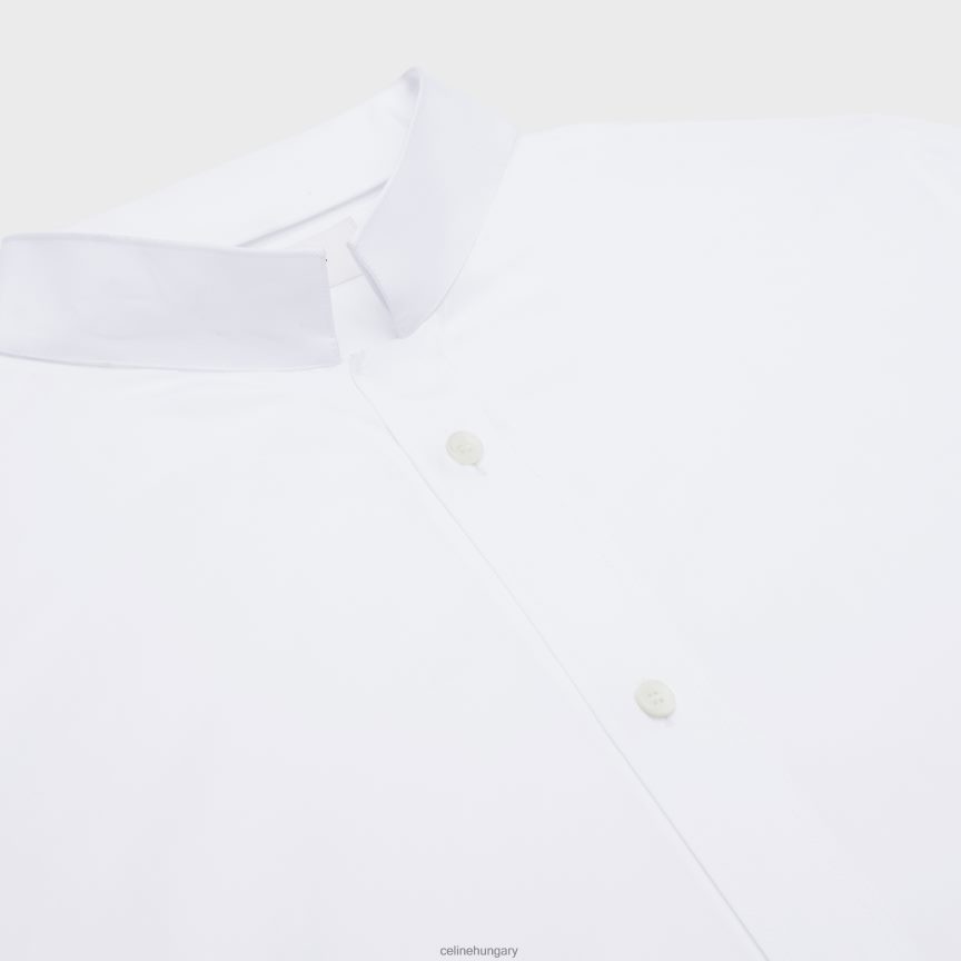 ruházat CELINE bő ing fordított gallérral pamut poplinból fehér férfiak J6P4881911