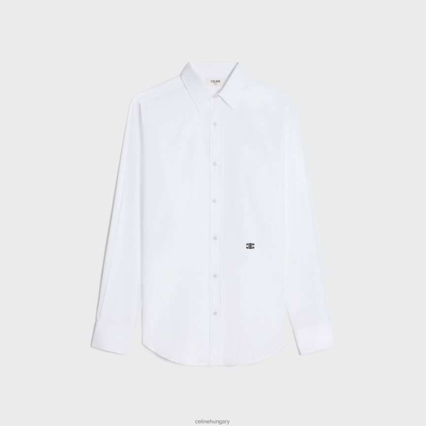 ruházat CELINE bő ing pamut poplinból fehér férfiak J6P4881799