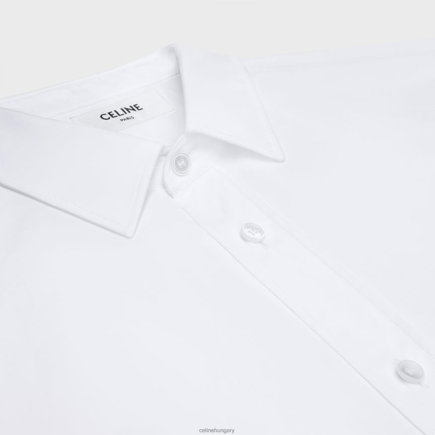 ruházat CELINE bő ing pamut poplinból fehér férfiak J6P4881799