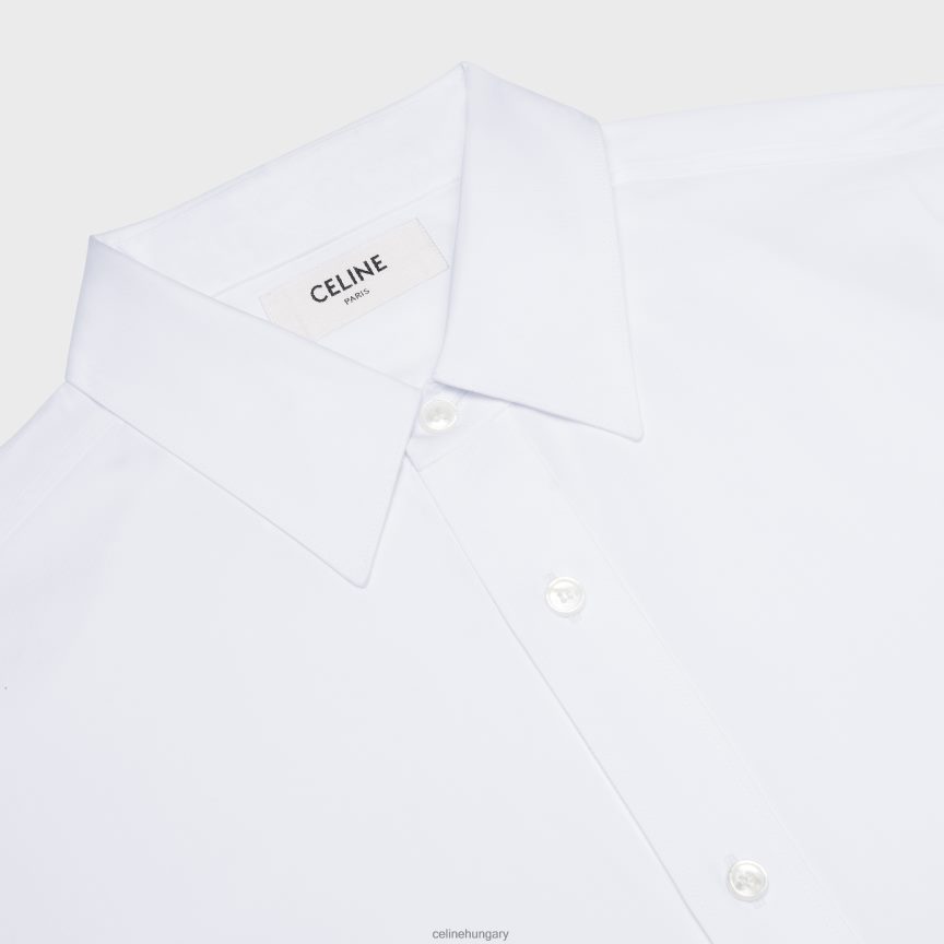 ruházat CELINE bő ing pamut poplinból fehér férfiak J6P4881916