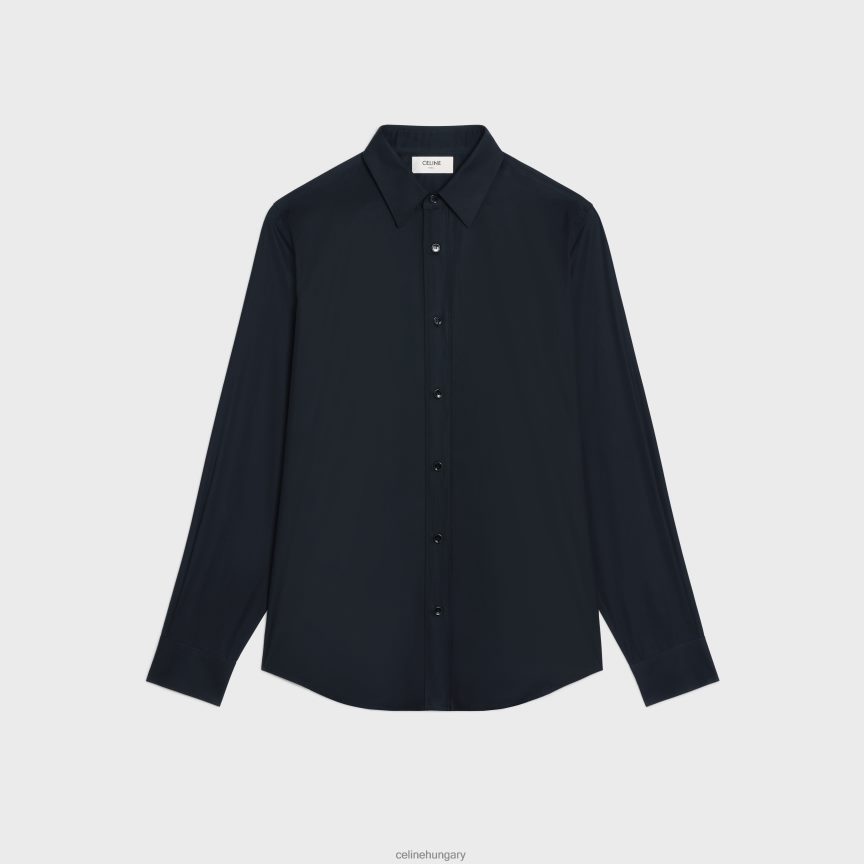 ruházat CELINE bő ing pamut poplinból fekete férfiak J6P4881912