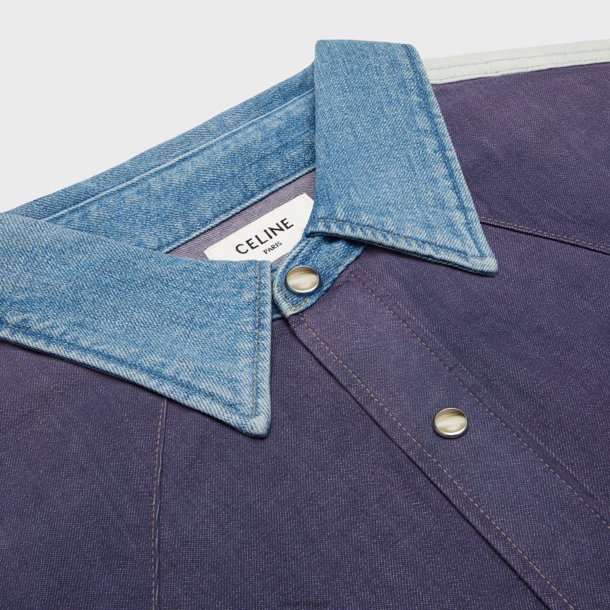 ruházat CELINE farmer nyugati ing leszámolási mosás férfiak J6P4881991