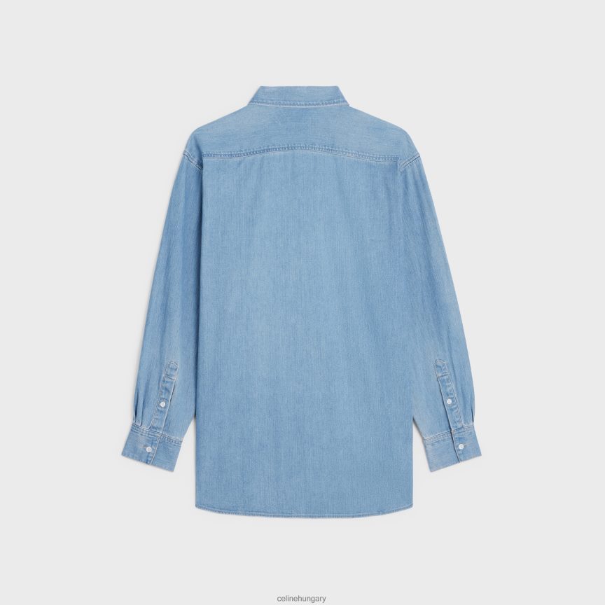 ruházat CELINE vintage kő indigó farmer ing indigó vintage kő férfiak J6P4881918