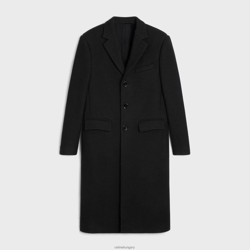 ruházat CELINE dobozos filckabát fekete férfiak J6P4881862