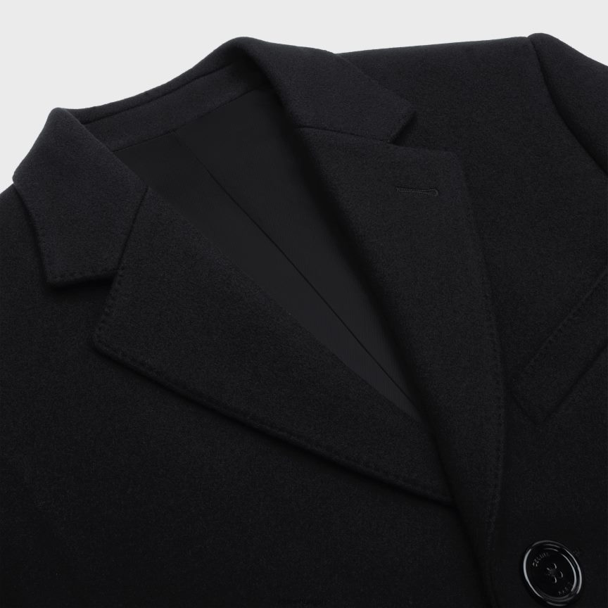 ruházat CELINE dobozos filckabát fekete férfiak J6P4881862