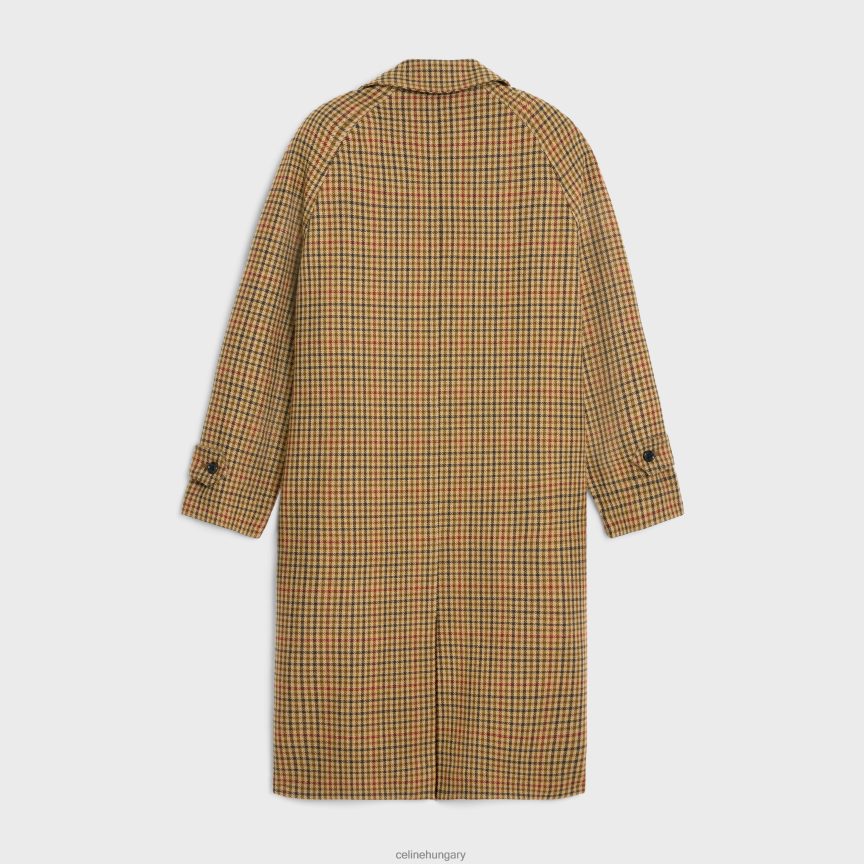 ruházat CELINE kockás gyapjú mac kabát bézs/kaki/rouille férfiak J6P4881860