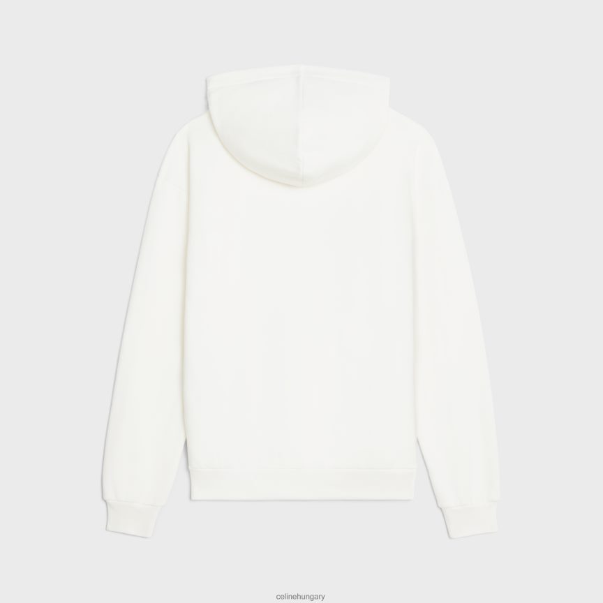 ruházat CELINE bő hullámos kapucnis pamut polárból törtfehér/kék férfiak J6P4881948