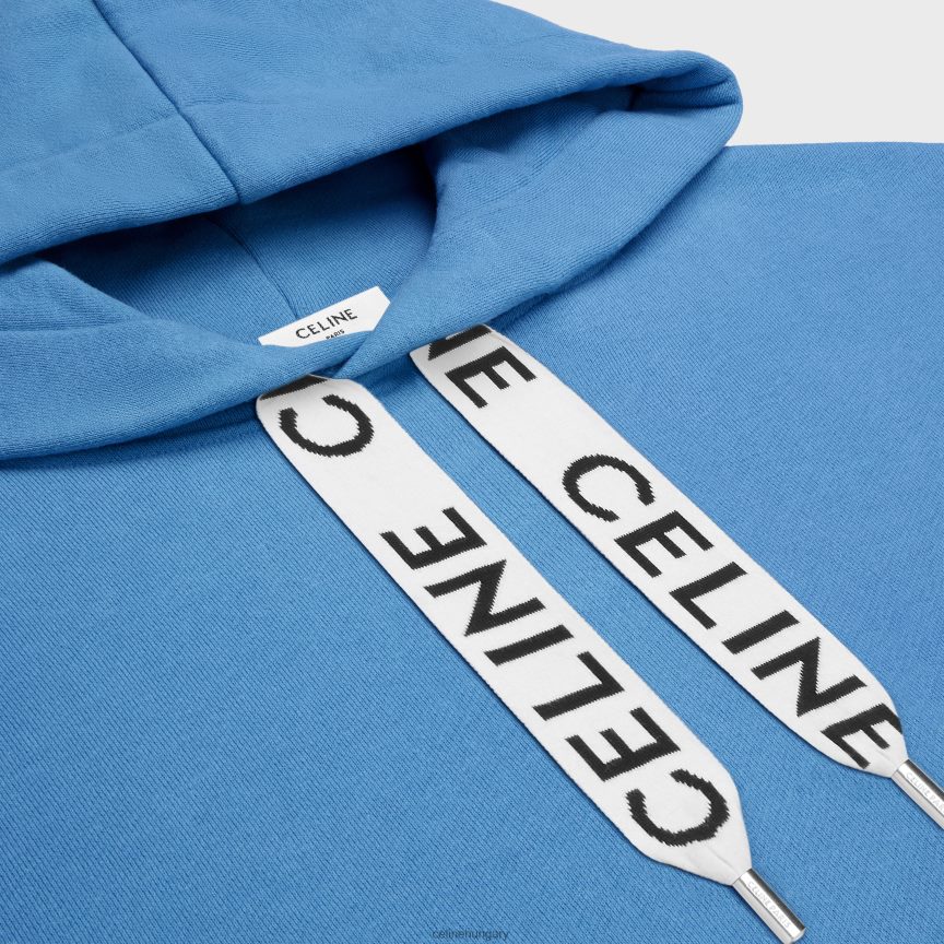 ruházat CELINE bő kapucnis pamut polárból piszkoskék férfiak J6P4881812