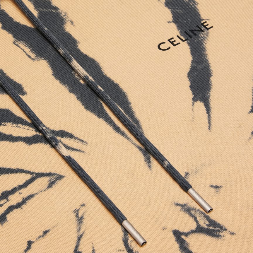 ruházat CELINE bő kapucnis pamut polárból szürke/bézs/fekete férfiak J6P4881947