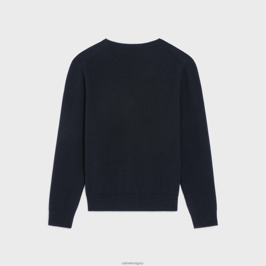 ruházat CELINE V-nyakú, örökölt kasmír pulóver fekete férfiak J6P4881965