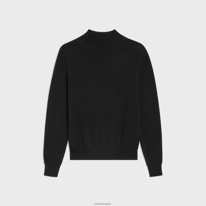 ruházat CELINE álló galléros pulóver merinó pamutból fekete férfiak J6P4881973