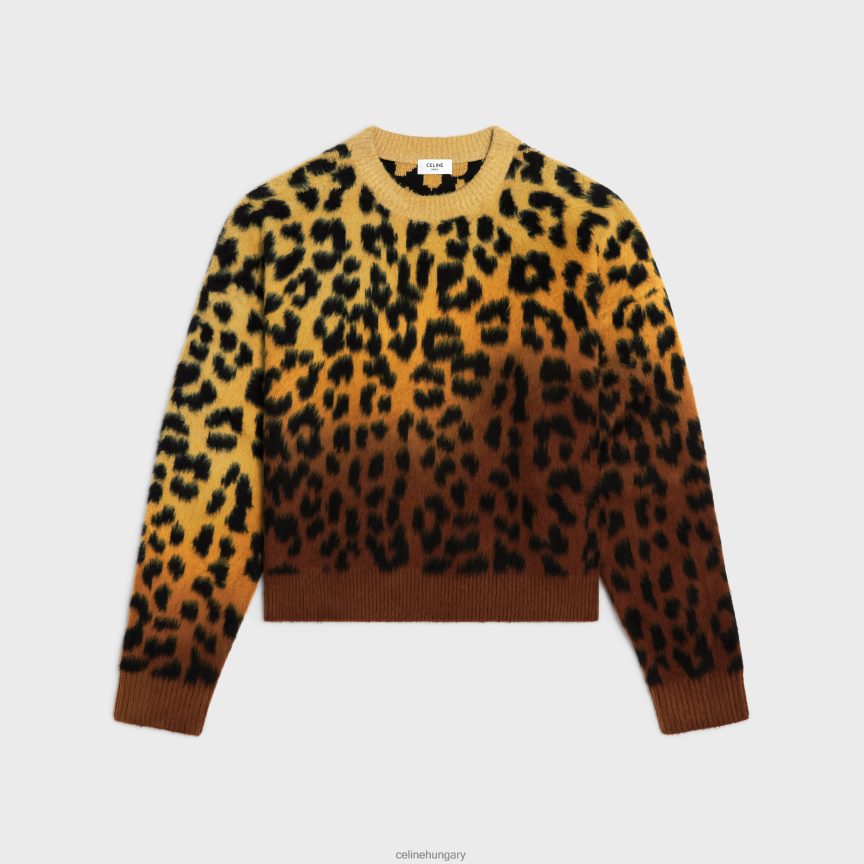 ruházat CELINE szálcsiszolt pamutból, rövidre vágott nyakú pulóver teve/barna férfiak J6P4881981