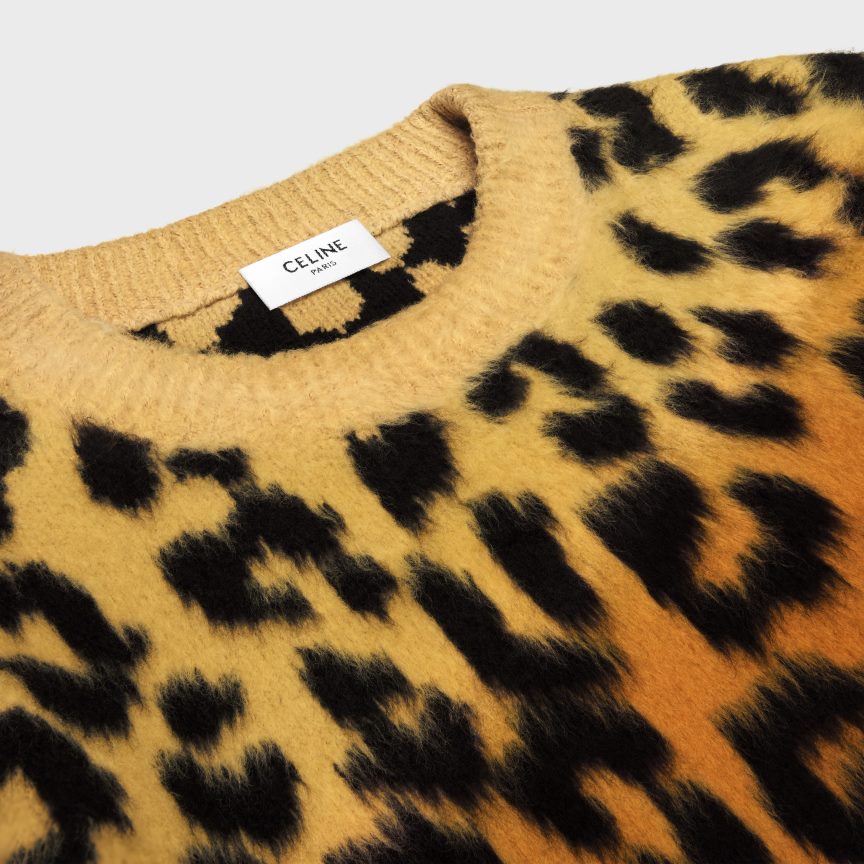 ruházat CELINE szálcsiszolt pamutból, rövidre vágott nyakú pulóver teve/barna férfiak J6P4881981