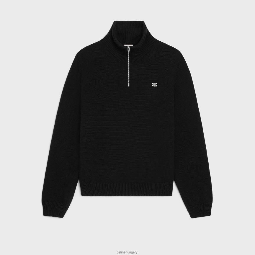 ruházat CELINE triomphe kamionos pulóver gyapjúból és kasmírból fekete/törtfehér férfiak J6P4881794