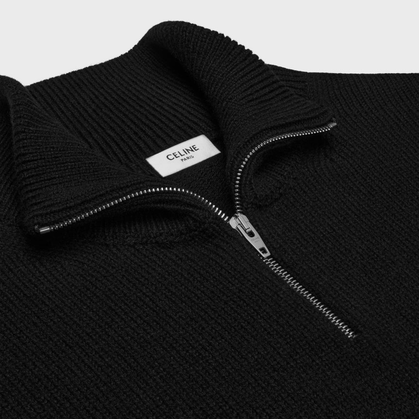 ruházat CELINE triomphe kamionos pulóver gyapjúból és kasmírból fekete/törtfehér férfiak J6P4881794