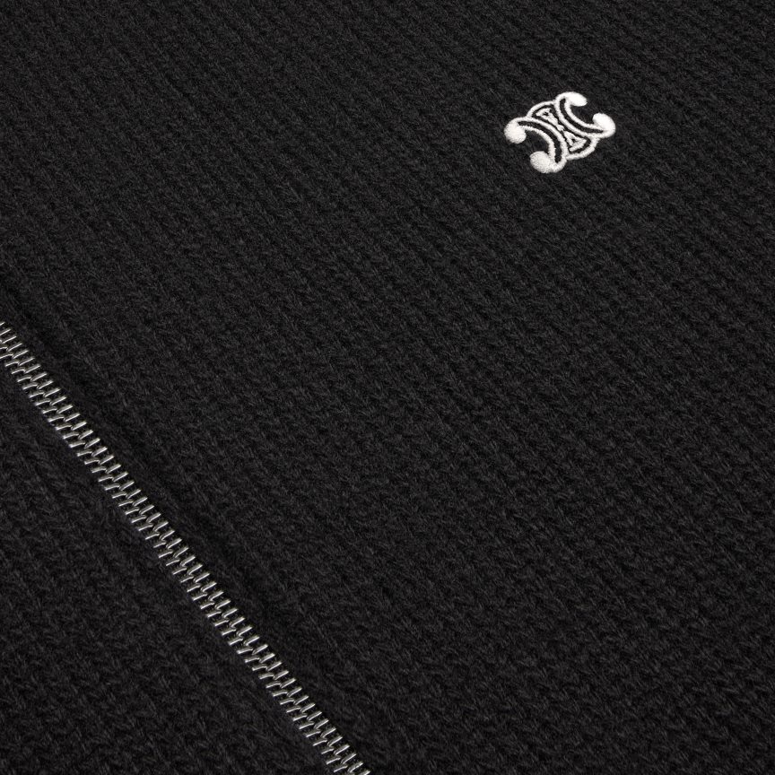 ruházat CELINE triomphe kapucnis pulóver gyapjúból és kasmírból fekete/törtfehér férfiak J6P4881985