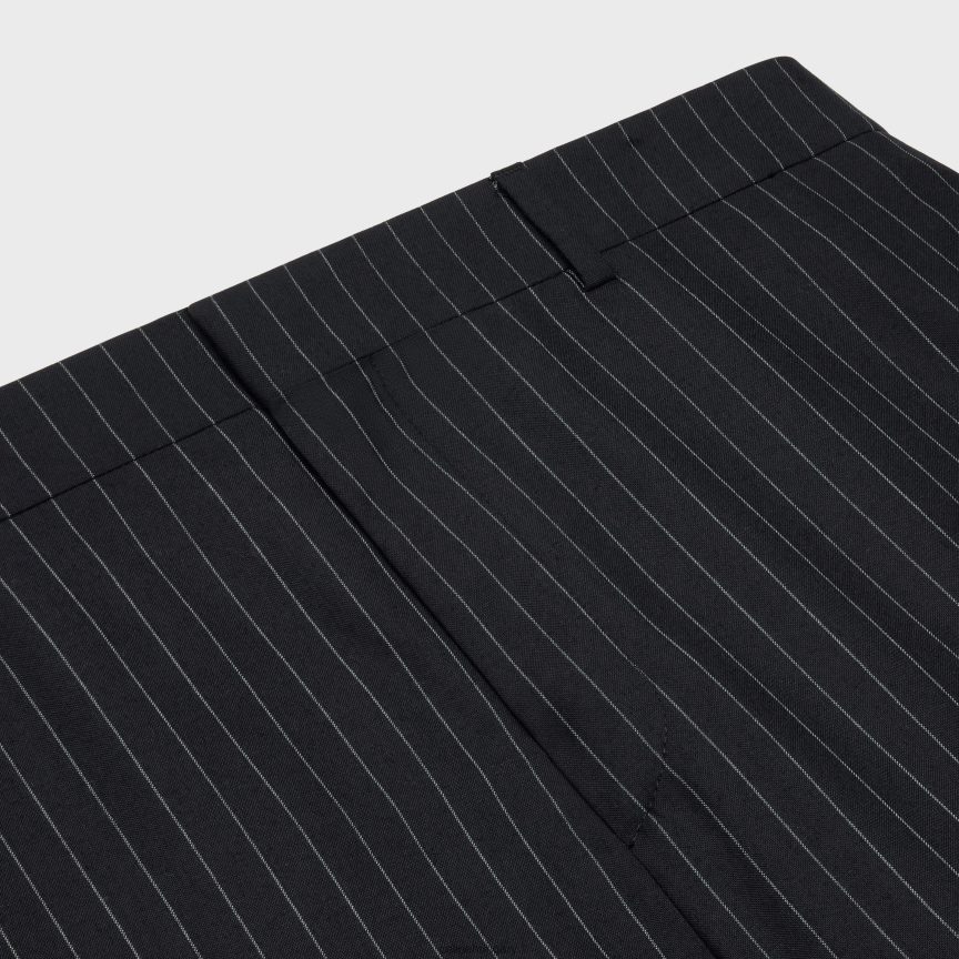 ruházat CELINE egyenes nadrág csíkos gyapjúból noir/craie férfiak J6P4881891