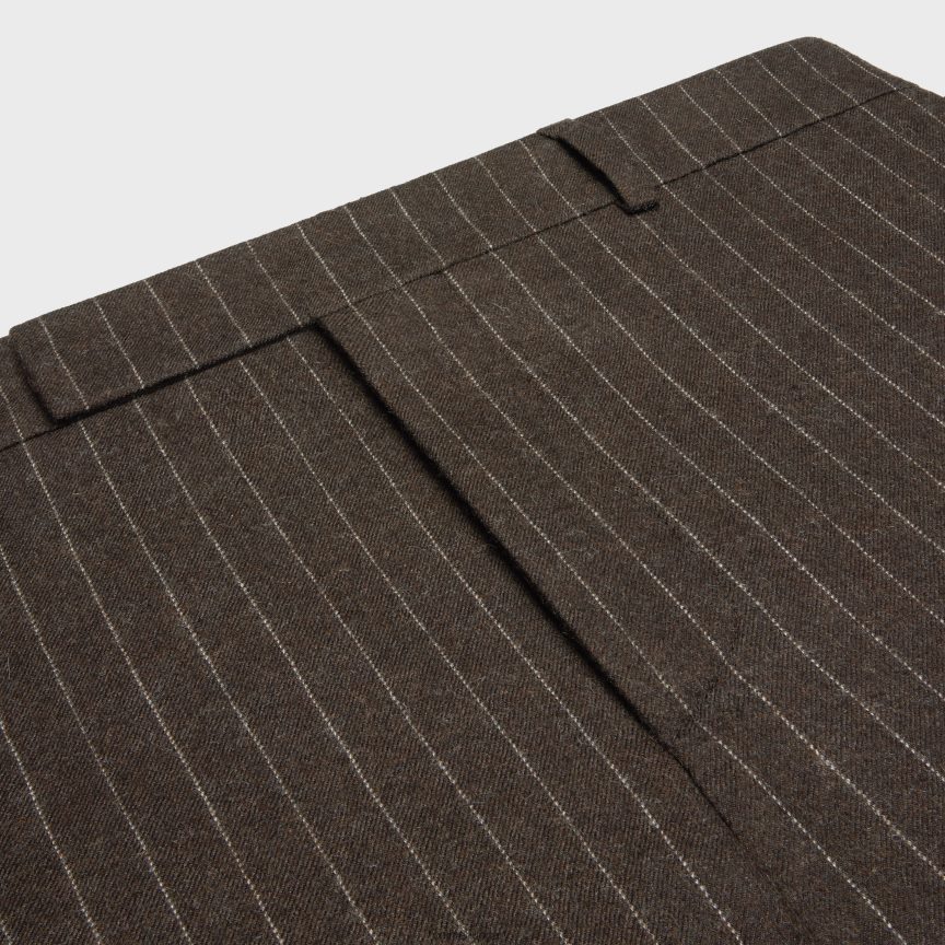 ruházat CELINE kiszélesedő nadrág csíkos flanelből marron/craie férfiak J6P4881894