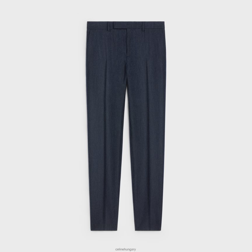 ruházat CELINE klasszikus csíkos flanel nadrág navy/craie férfiak J6P4881904