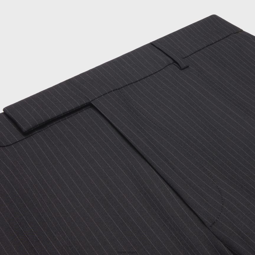 ruházat CELINE klasszikus csíkos flanel nadrág noir/gris férfiak J6P4881901