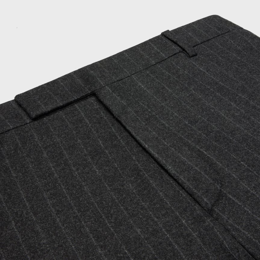 ruházat CELINE klasszikus csíkos flanel nadrág szürke melanzs férfiak J6P4881905