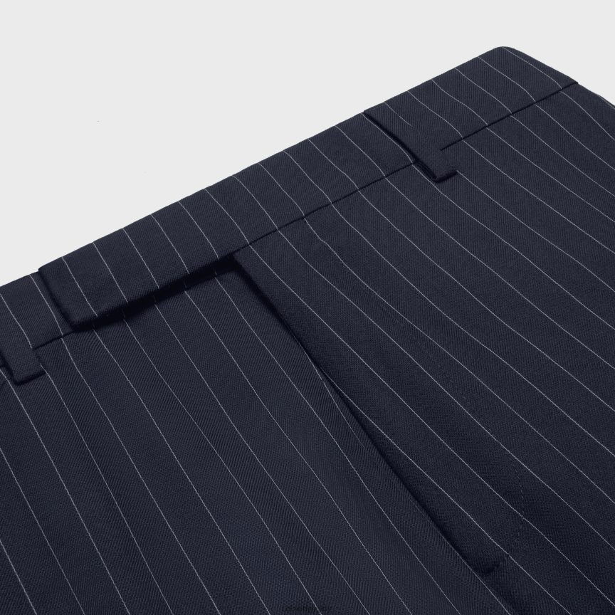 ruházat CELINE klasszikus nadrág csíkos kasmír gyapjúból tengeri/craie férfiak J6P4881902