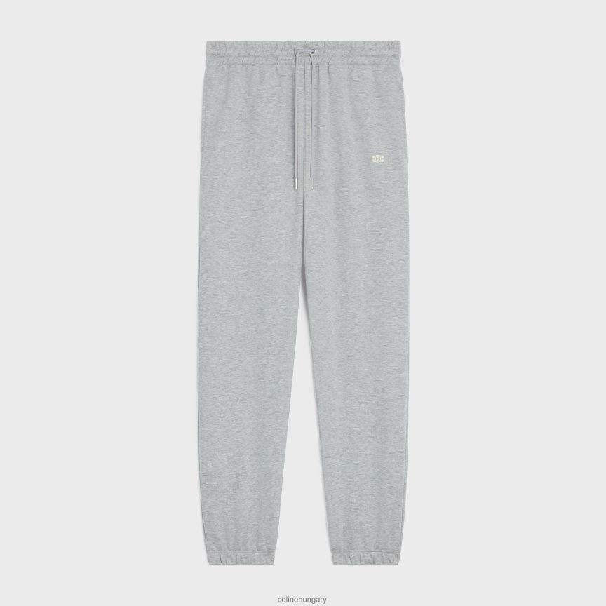 ruházat CELINE triomphe futónadrág pamutból és kasmírból szürke/törtfehér férfiak J6P4882019